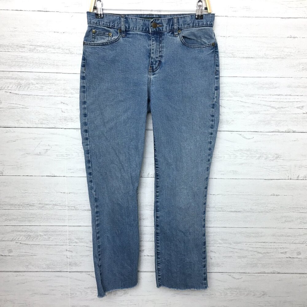 Lauren Ralph Lauren Jeans Women's Classic Straight Leg Raw Frayed Hems size 6